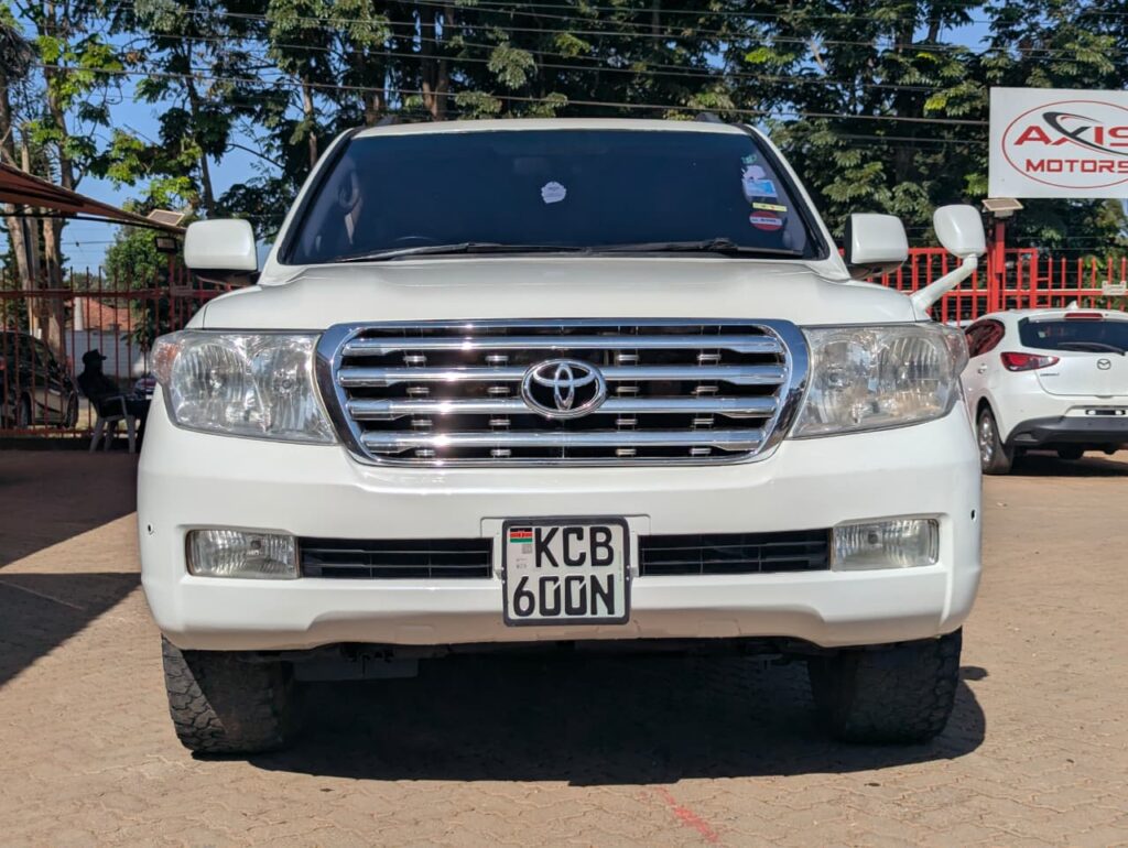 2008 Toyota Land Cruiser LC-200 pearl white exterior at Axis Motors Limited